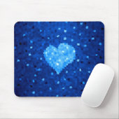 Pixel Art Blue Heart Retro Gamer Liefde Muismat (Met muis)