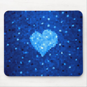 Pixel Art Blue Heart Retro Gamer Liefde Muismat