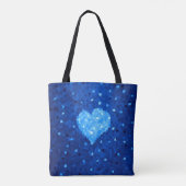 Pixel Art Blue Heart Retro Gamer Liefde Tote Bag (Achterkant)