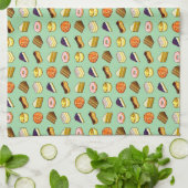 Pixel Art Cakes en Pastries Pattern Theedoek (Gevouwen)