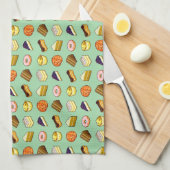 Pixel Art Cakes en Pastries Pattern Theedoek (Quarter Fold)