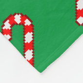 Pixel Art CANDY CANE Pattern - Red Outline Fleece Deken (Hoek)
