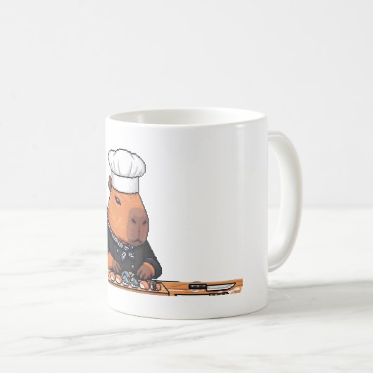 Pixel Art Capybara Chef Mok (Voorkant rechts)
