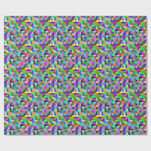 Pixel Art Colorful Squares Cadeaupapier (Vlak)