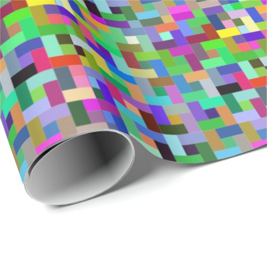 Pixel Art Colorful Squares Cadeaupapier (Rol Hoek)