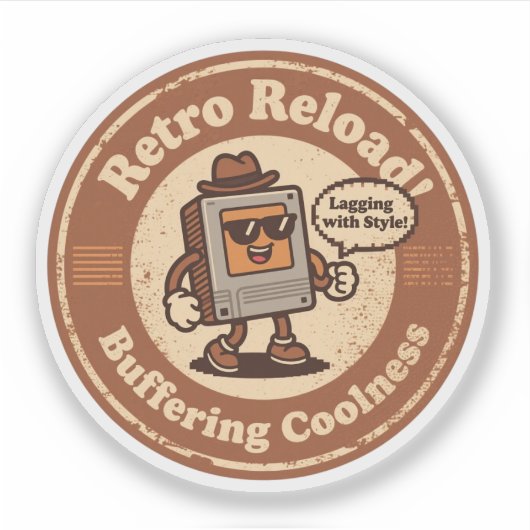 Pixel Art Computer Character "Achterblijven bij st Sticker (Voorkant)