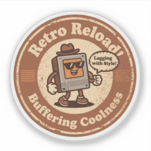 Pixel Art Computer Karakter "Met Stijl Vertragend! Sticker