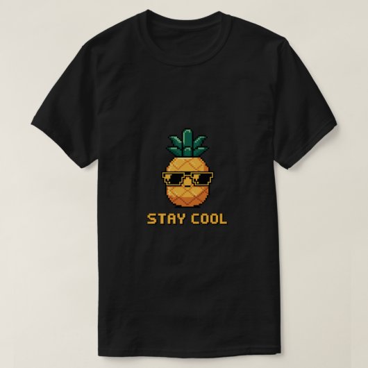 Pixel Art Cool Pineapple T-shirt (Design voorkant)