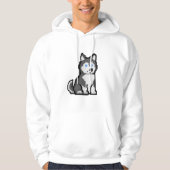 Pixel Art Curious Husky Hoodie (Voorkant)