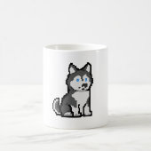 Pixel Art Curious Husky Mok – Schattige retro hond (Center)
