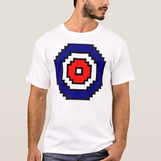 Pixel Art Curling Target T-shirt (Voorkant)