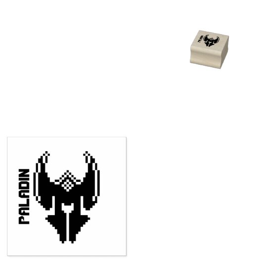Pixel Art D & D klasse icoon Paladin Rubberstempel (Gestempeld)
