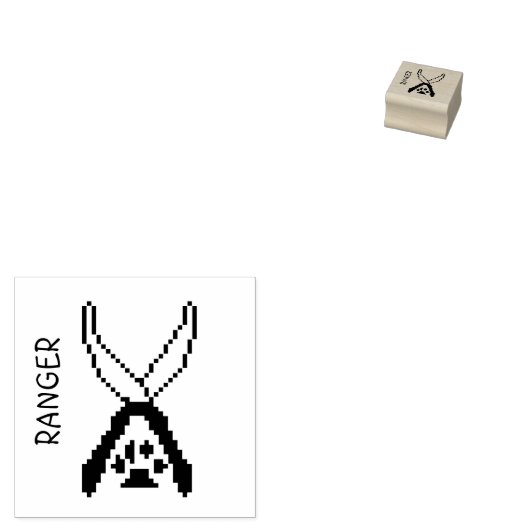 Pixel Art D & D klasse icoon Ranger Rubberstempel (Gestempeld)