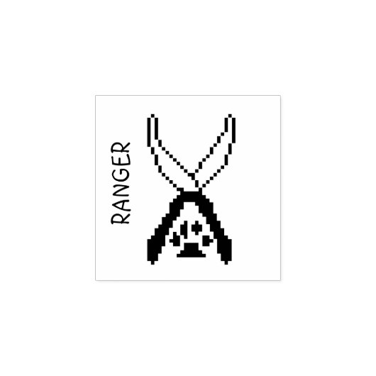 Pixel Art D & D klasse icoon Ranger Rubberstempel (Afrduk)
