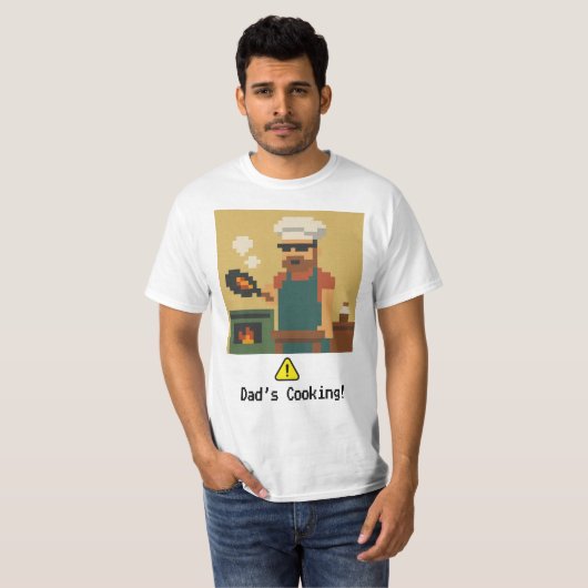Pixel Art Dad's Cooking T-shirt (Voorkant volledig)