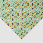 Pixel Art Delicious Cakes Pattiserie Patroon Tissuepapier (Detail)