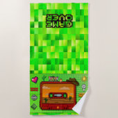 Pixel art denim beach towels strandlaken (Voorkant)