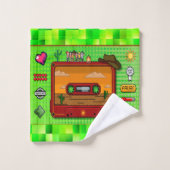 Pixel art denim set towels bad handdoek (Wasdoekje)
