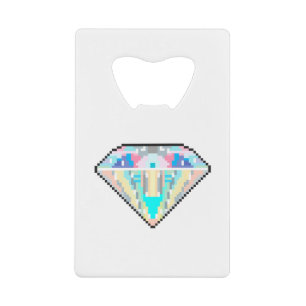 Pixel art diamanten juweeltje creditkaart flessenopener