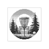 Pixel Art Disc Golfbaan Rubberstempel (Afrduk)