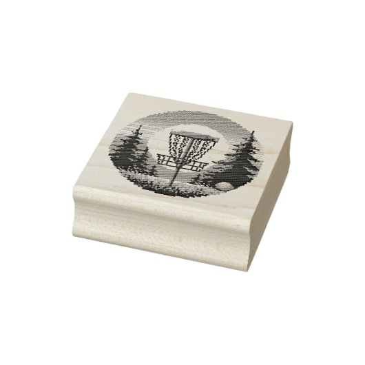 Pixel Art Disc Golfbaan Rubberstempel (Stempel)