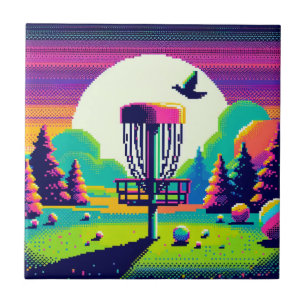 Pixel Art Disc Golfbaan Tegeltje