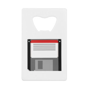 Pixel art diskette creditkaart flessenopener