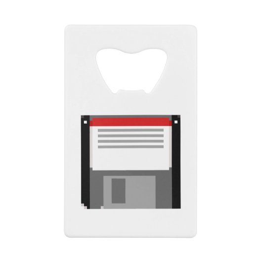 Pixel art diskette creditkaart flessenopener (Voorkant)