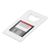 Pixel art diskette creditkaart flessenopener (Voorkant Gekanteld)