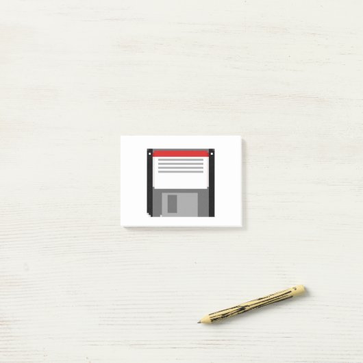 Pixel art diskette post-it® notes (Op bureau)