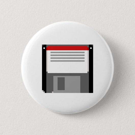 Pixel art diskette ronde button 5,7 cm (Voorkant)