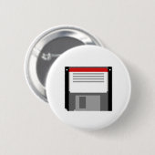 Pixel art diskette ronde button 5,7 cm (Voorkant /achterkant)