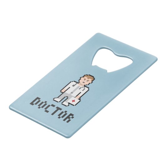 Pixel Art Doctor Bottle Opener Creditkaart Flessenopener (Achterkant Gekanteld)
