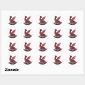 Pixel Art  Dragon Ronde Sticker (Vel)