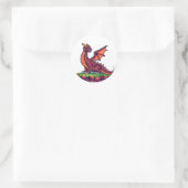 Pixel Art  Dragon Ronde Sticker (Tas)