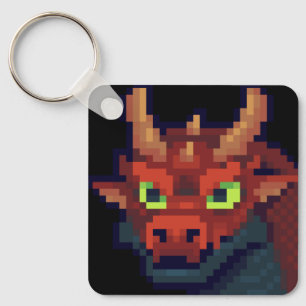 Pixel Art, dragon sleutelhanger 