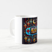 Pixel Art Eid Mubarak Gaming Koffiemok (Voorkant links)