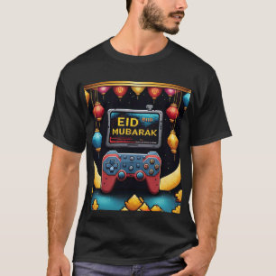 Pixel Art Eid Mubarak T-shirt met gamingthema