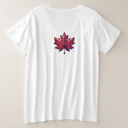 Pixel Art ellebogen omhoog | Canada Support & Ally Grote Maat T-shirt (Design achterkant)