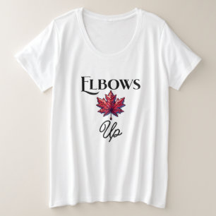 Pixel Art ellebogen omhoog   Canada Support & Ally Grote Maat T-shirt
