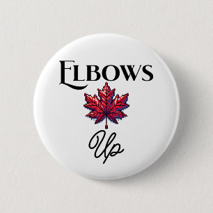 Pixel Art ellebogen omhoog   Canada Support & Ally Ronde Button 5,7 Cm