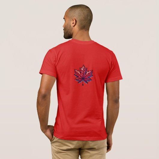 Pixel Art ellebogen omhoog | Canada Support & Ally T-shirt (Achterkant volledig)