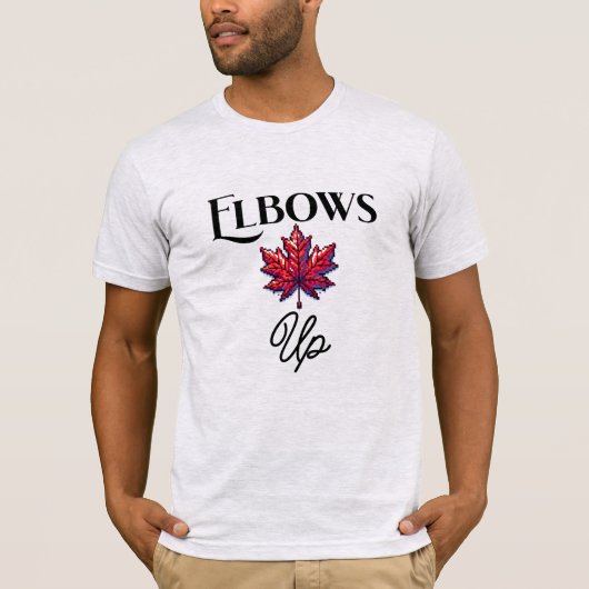 Pixel Art ellebogen omhoog | Canada Support & Ally T-shirt (Voorkant)