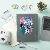 Pixel art en blauw monster sticker (iPad Cover)