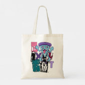 Pixel art en blauw monster tote bag (Achterkant)