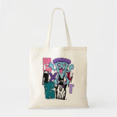 Pixel art en blauw monster tote bag (Voorkant)