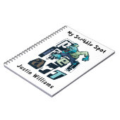 Pixel art en monster aangepast notitieboek (Linkerzijde)