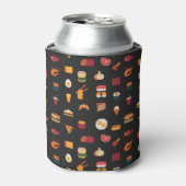 Pixel art eten, naadloze textuur. blikjeskoeler (Blikje Voorkant)