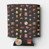 Pixel art eten, naadloze textuur. blikjeskoeler (Achterkant)