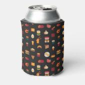 Pixel art eten, naadloze textuur. blikjeskoeler (Blikje Achterkant)
